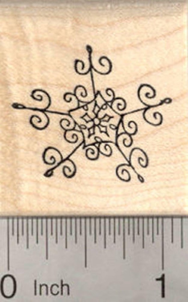Snowflake Rubber Stamp, Winter Snow D19905 WM