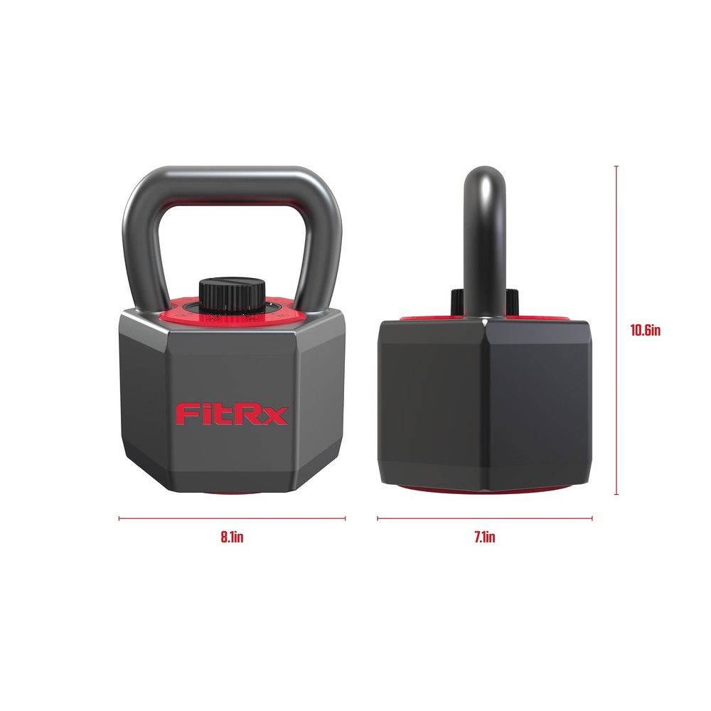 25 lbs SmartStack Wide Handle Adjustable Kettlebell 40lb Full Body Workout Black