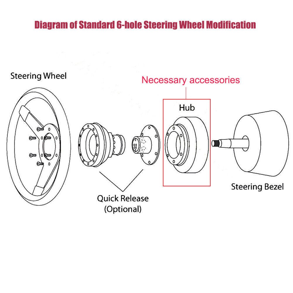 13" Aluminum Universal D Shape Racing Steering Wheel w/Quick Release Adapter Kit
