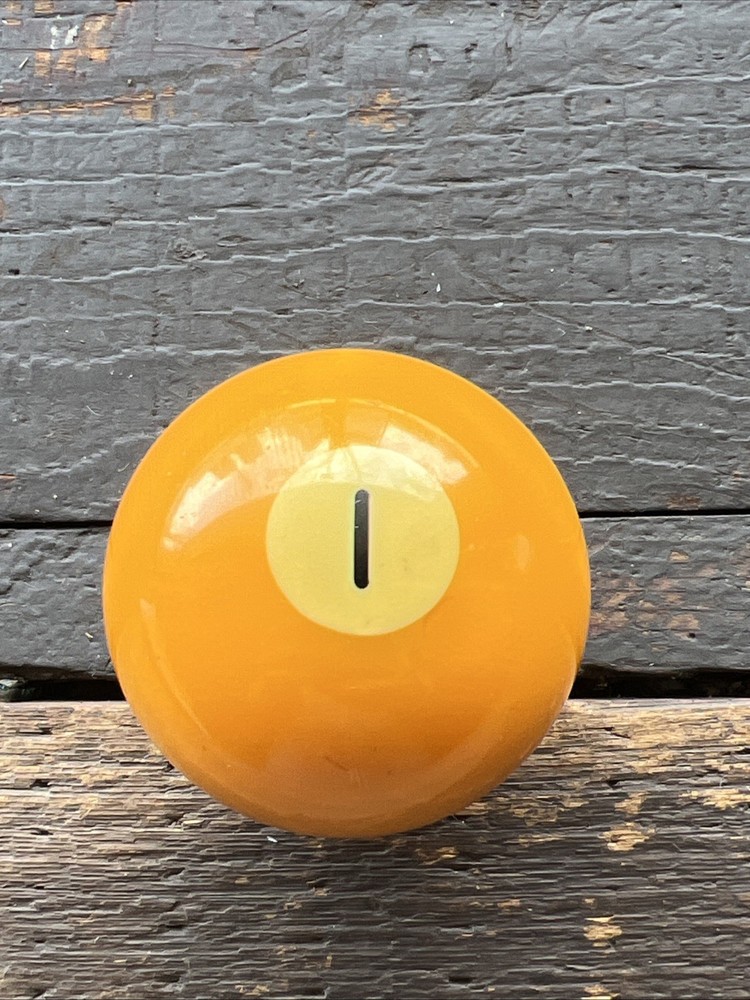 Billiard Pool Table Standard Replacement Ball 2 ¼” One Ball Yellow Vintage