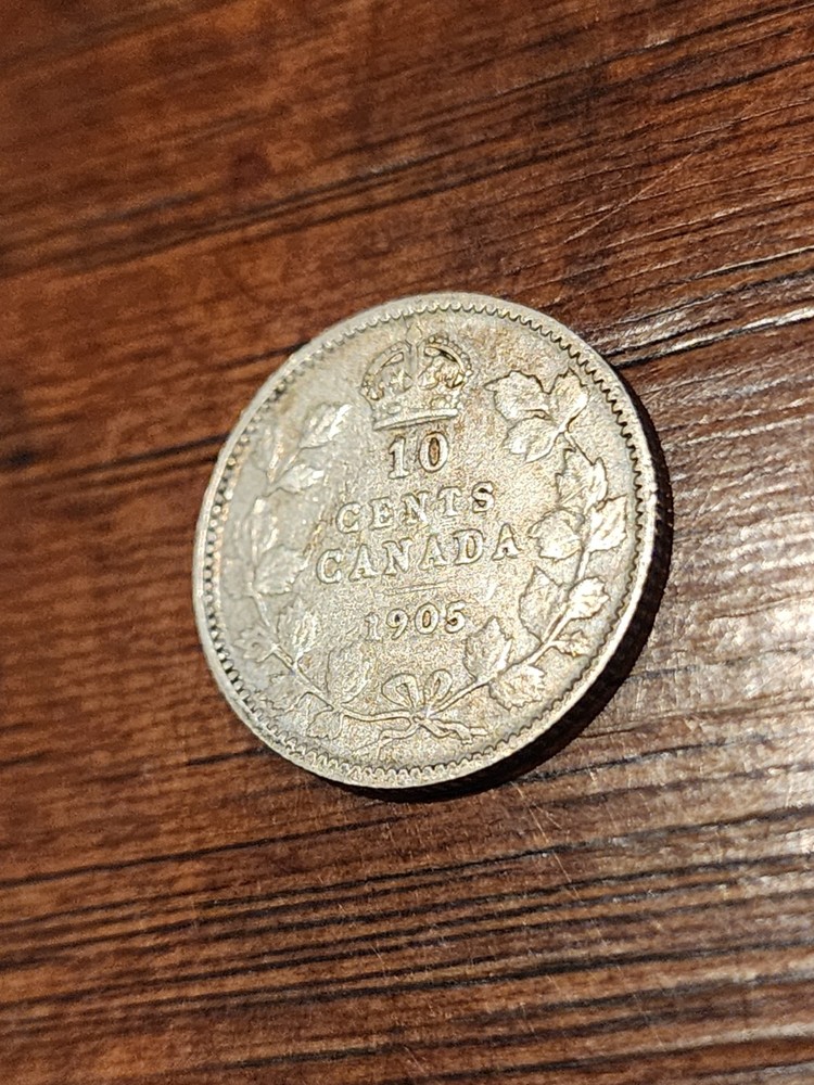 1905 Canada 10 Cents Silver Coin