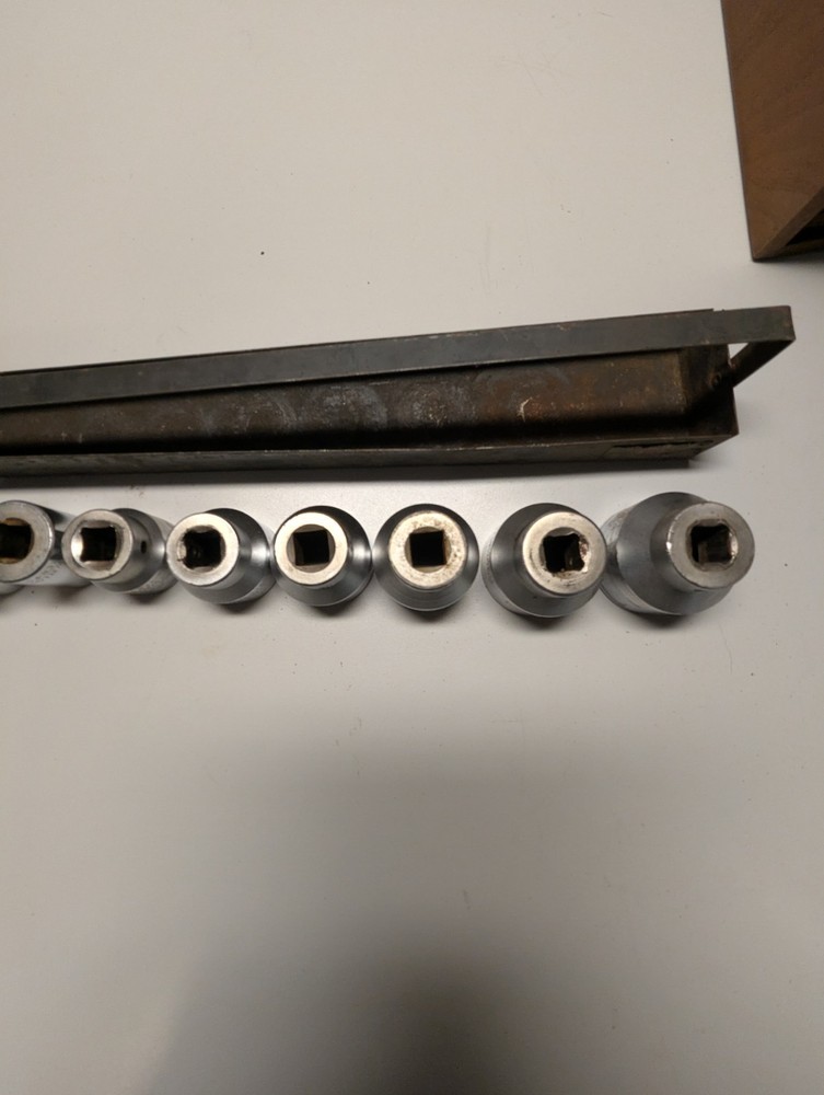 VINTAGE WRIGHT TOOL 1/2” Dr SAE STD 12pc SOCKET SET 8pt SQUARE 7/16 - 1 1/4" USA