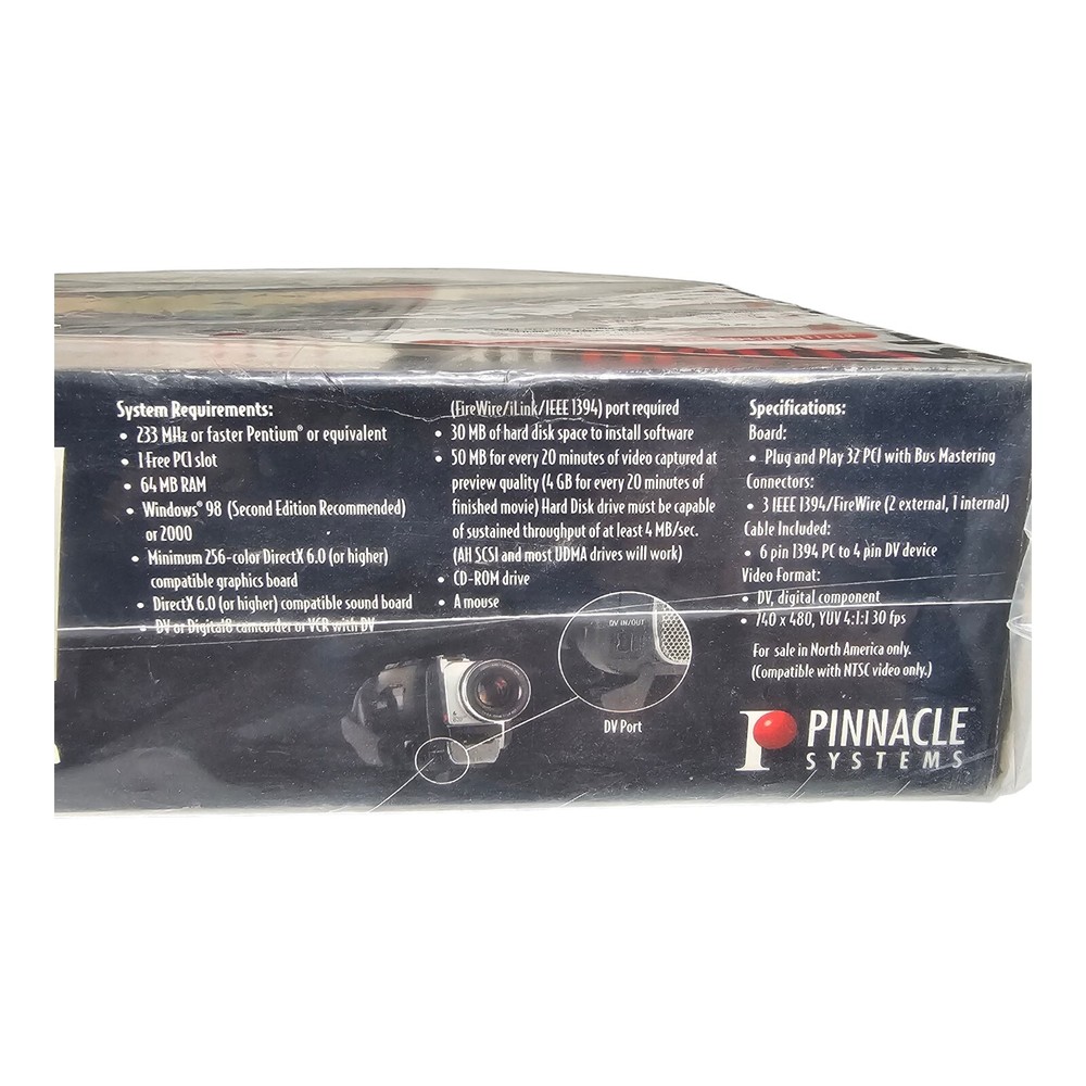Pinnacle Systems Studio DV Windows 98 2000 Creative Movie Making System NOS