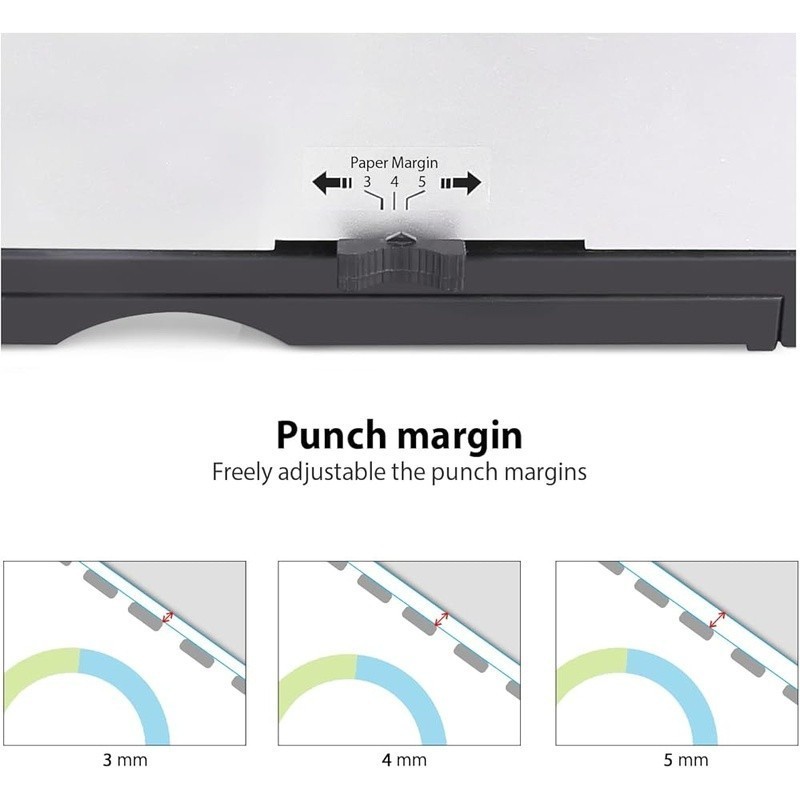 Binding Machine W/ PVC Comb Spines Manual Punch Adjustable Guide A4 A5 Letter US