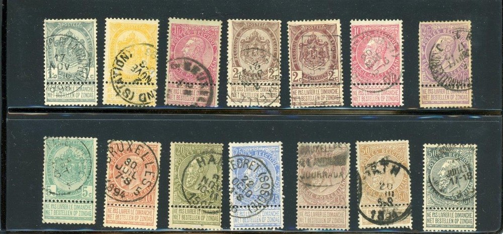 Belgium 1893-1900 Scott# 60-72,75 Canceled