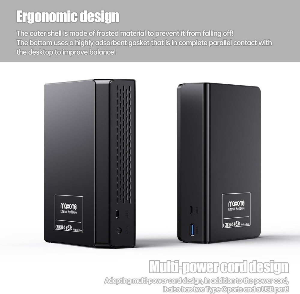 Maxone 3TB 3.5" Desktop External Hard Drive,USB 3.1 Gen2 Type-C for PC,Mac