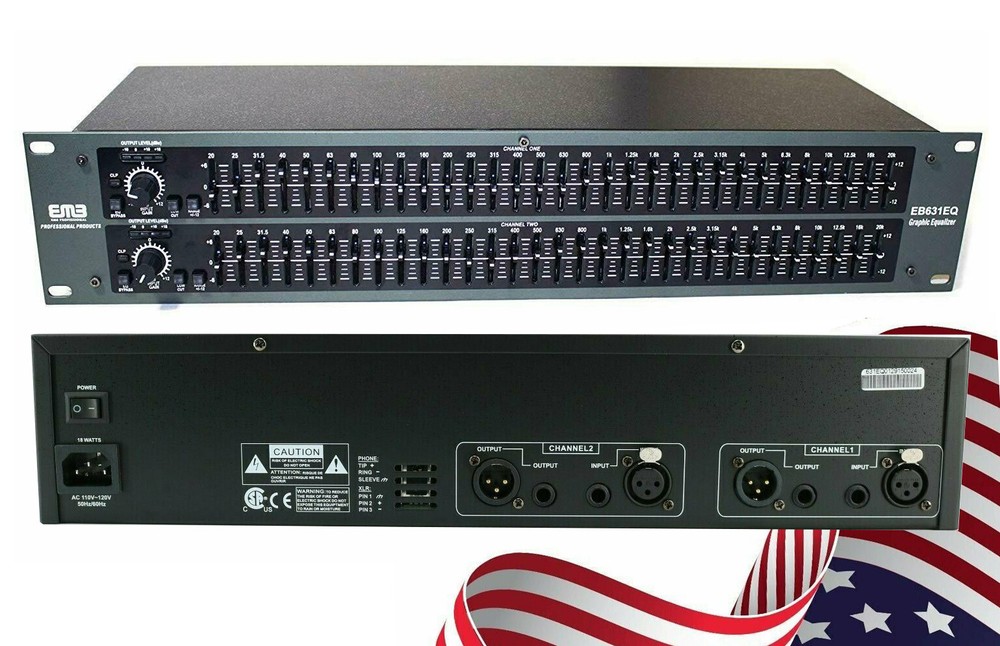 EMB EB631EQS Professional Sound System 31 Bands Graphic Equalizer with EQ Bypass