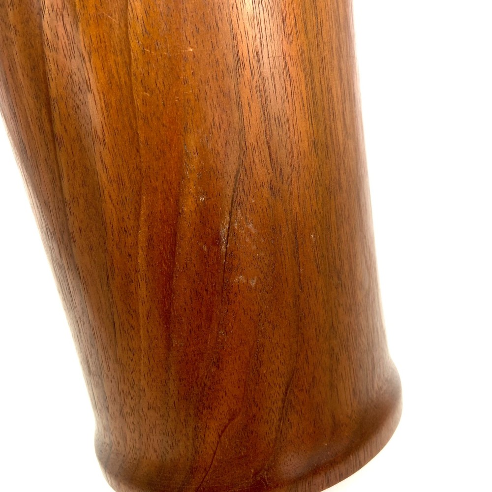 Handmade Turned Walnut Wood Vase Signed