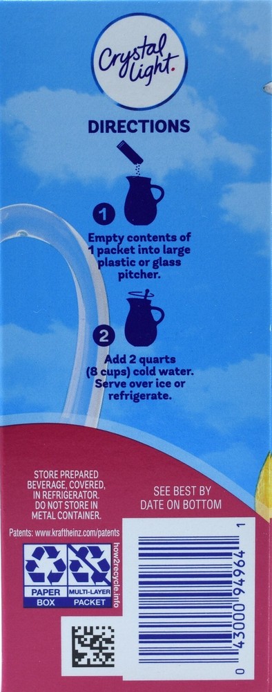12 12-Quart Boxes Crystal Light Raspberry Lemonade Drink Mix