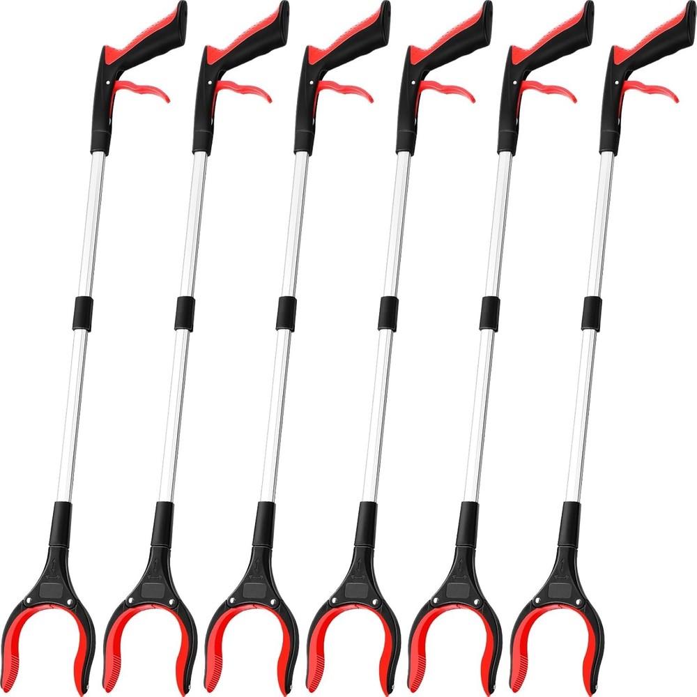 6 Pack Trash Grabber Reacher Tool for Elderly, 32" Foldable Trash Picker Uppe...