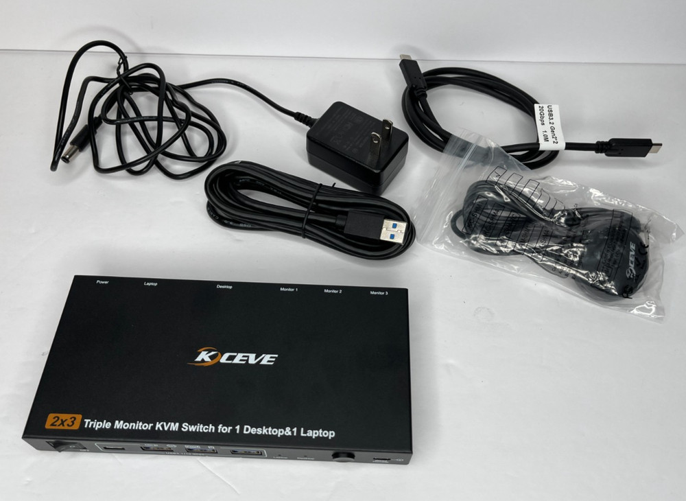 USB C DP KVM Switch 2 Computers 3 Monitors,4K/1080P@60Hz MST KVM Switch for 1 PC
