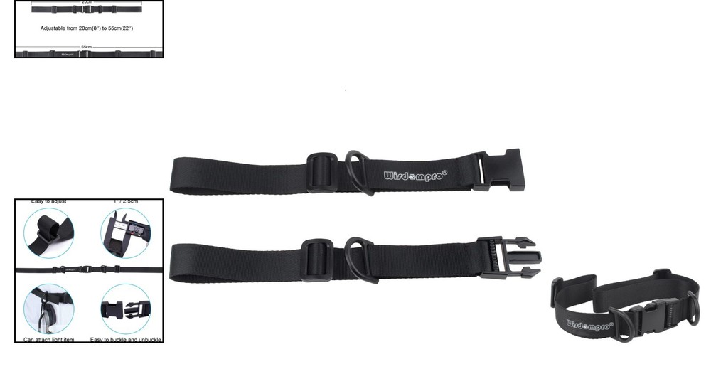 Heavy Duty Adjustable Backpack Chest Strap with Quick Release Buckle - Black