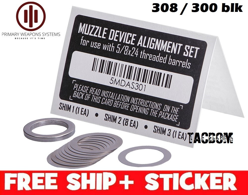 Primary Weapons Systems PWS Barrel comp Timing Alignment Shim Clock Kit 5/8x24