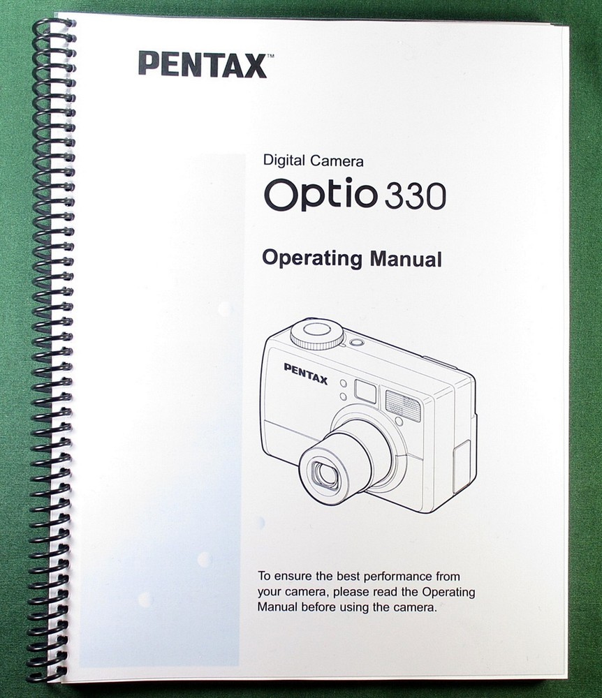 Ricoh Optio 330 OPerating Manual: 96 Pages & Protective Covers!