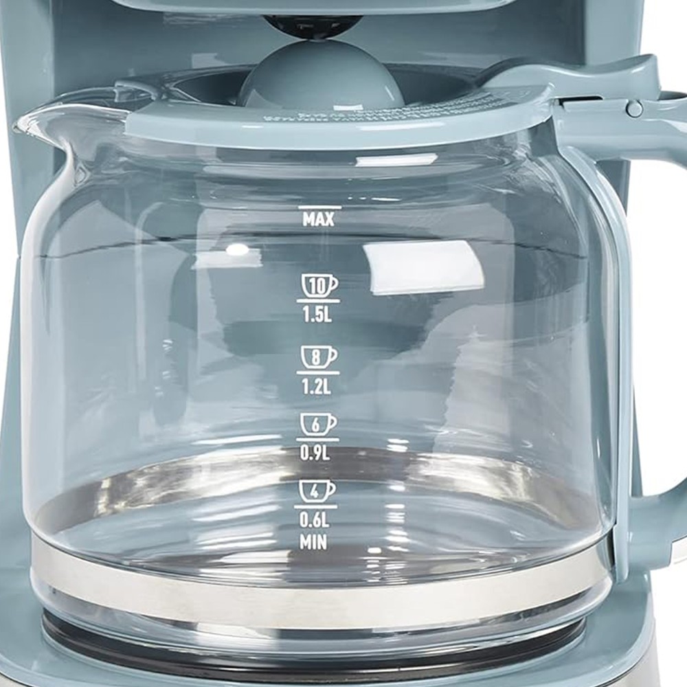 Haden Brighton 12 Cup Programmable Sleek Modern Nautical Coffee Maker, Sky Blue