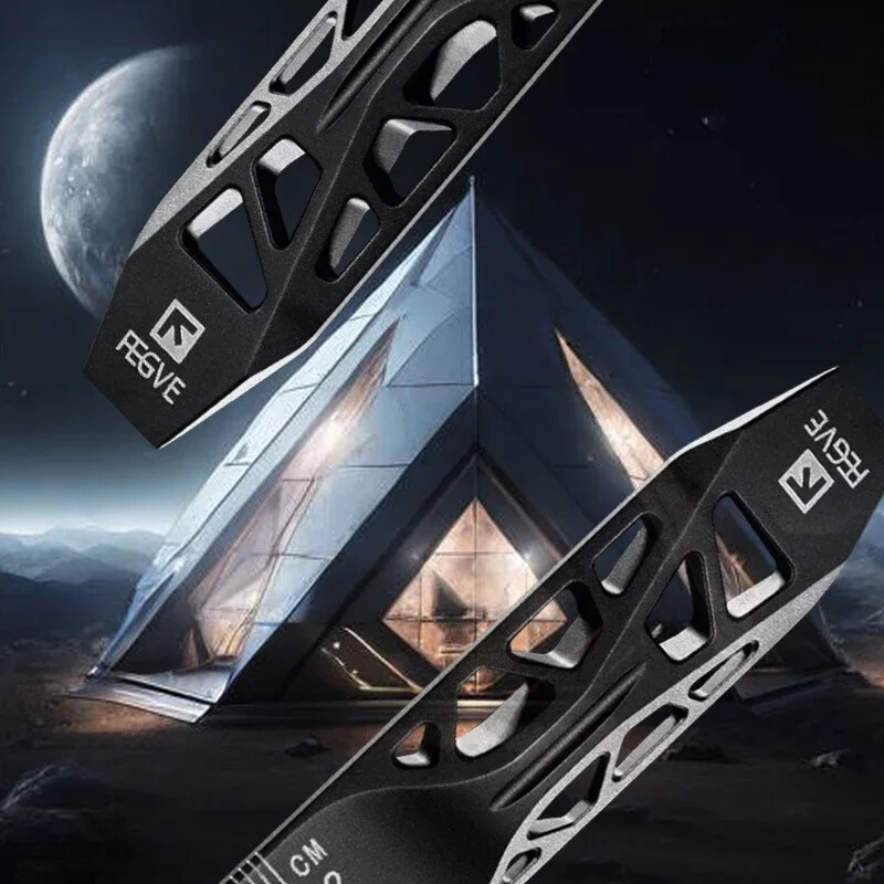 EDC Titanium Alloy Ruler Measurement Drawing Ruler Math Multi-functional Tools