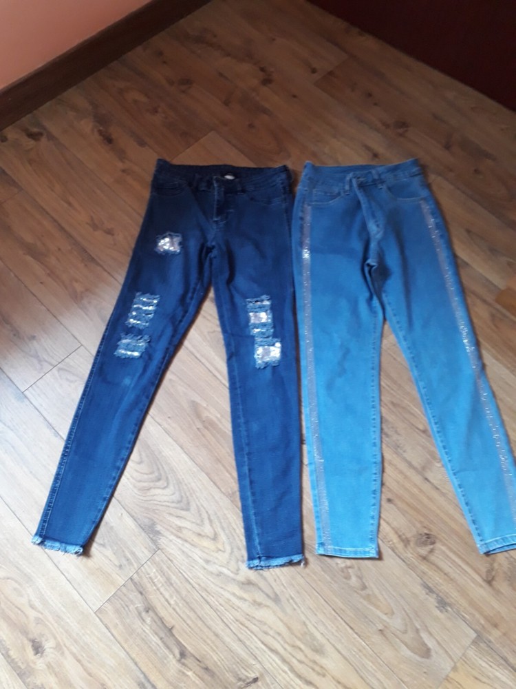 Bundle of womens sparkly jeans size xs