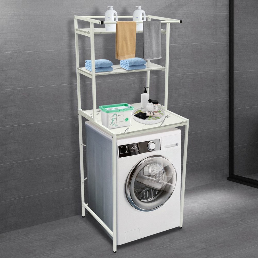 Washer & Dryer Storage Shelf Bathroom Space Saving Organizer Rack Standing Rack