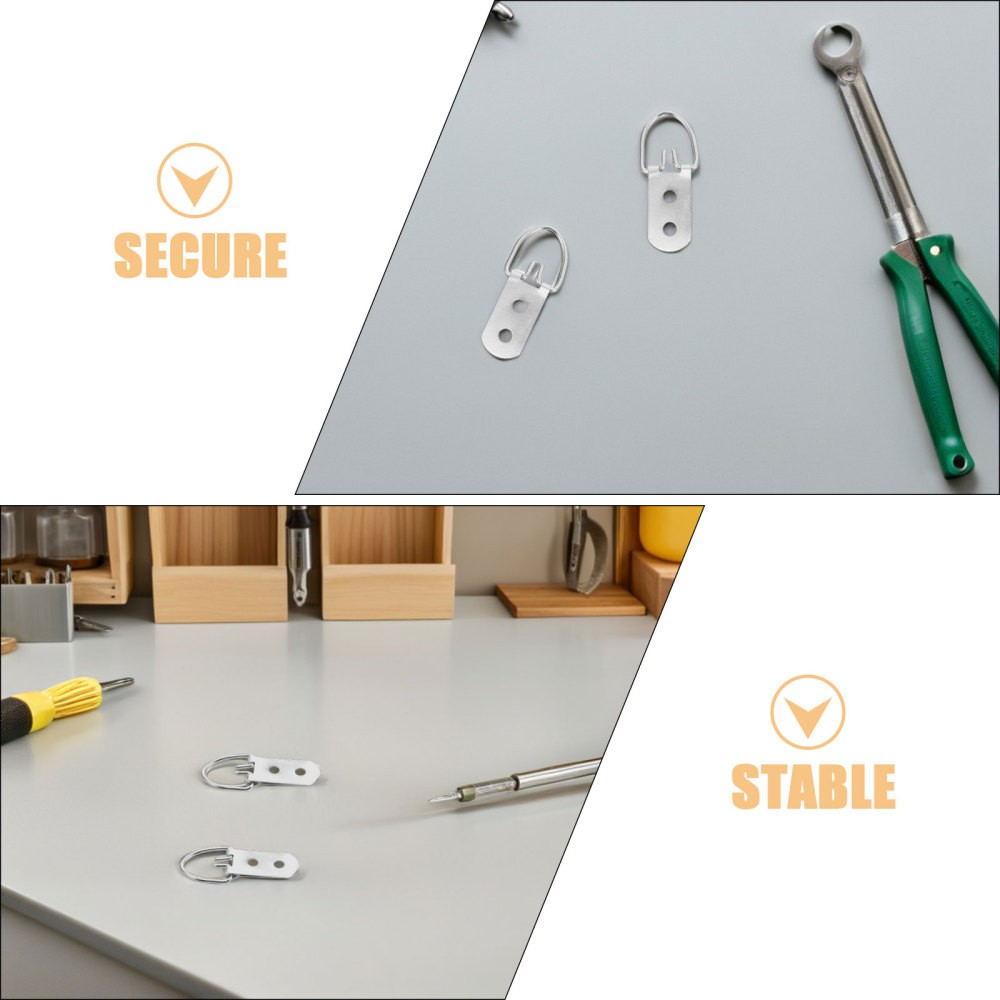 30 Set Double Hole D-Ring Frame Back Hardware Kit Picture Frame Hanging Hooks