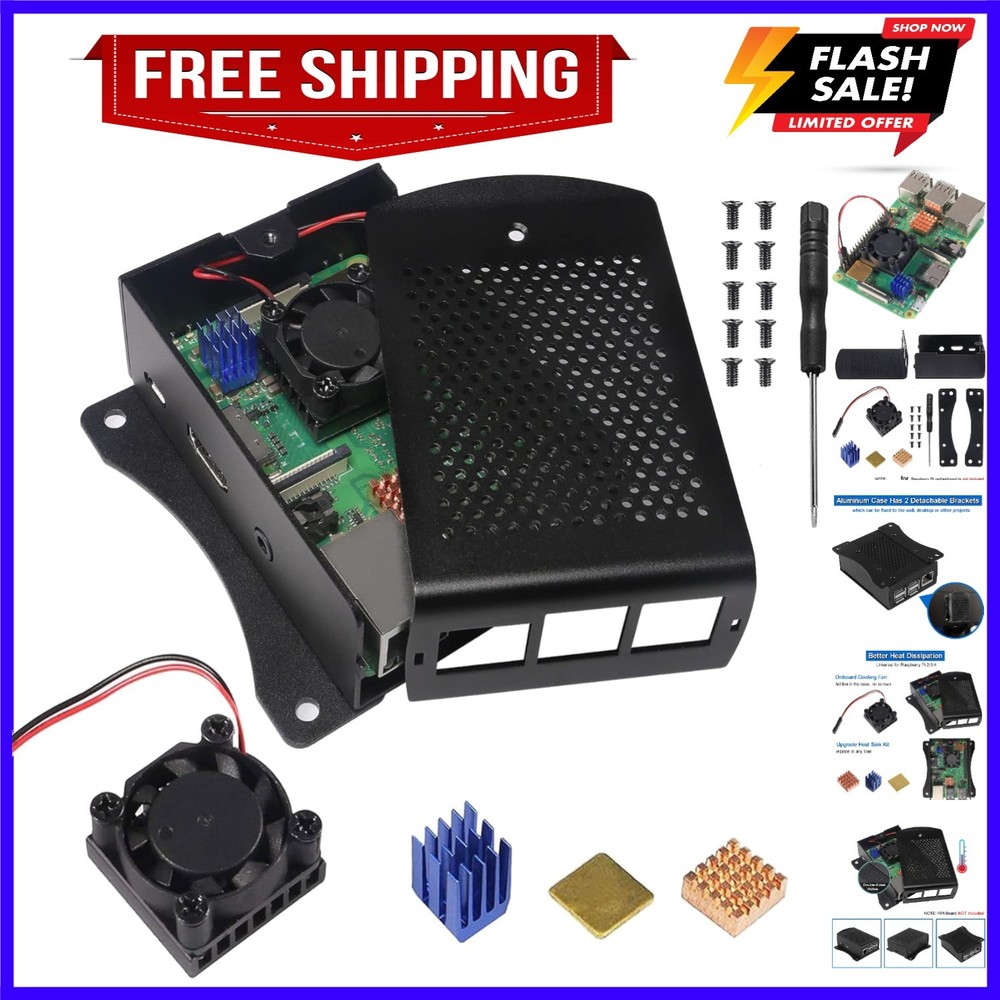 for Raspberry Pi 3 Metal Case for RPi 3 Aluminium Case Protective Shell Box W...