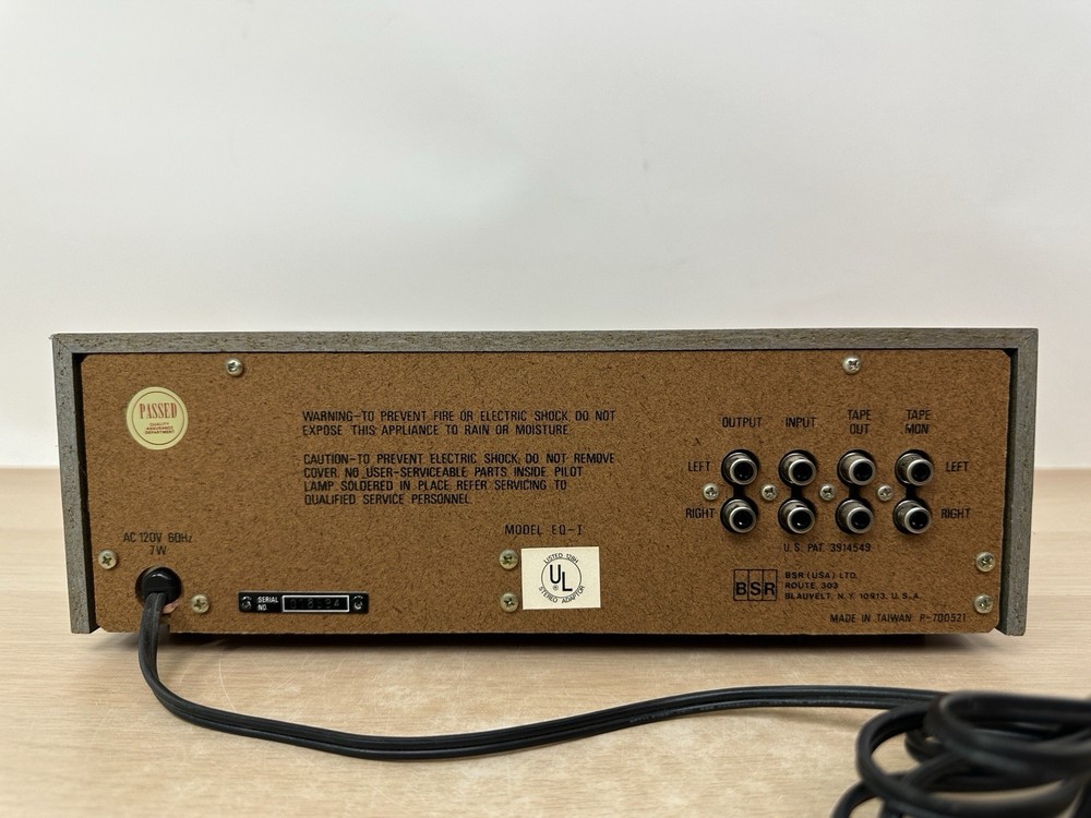 BSR - Model EQ-I - Stereo Frequency Equalizer - Tested & Working