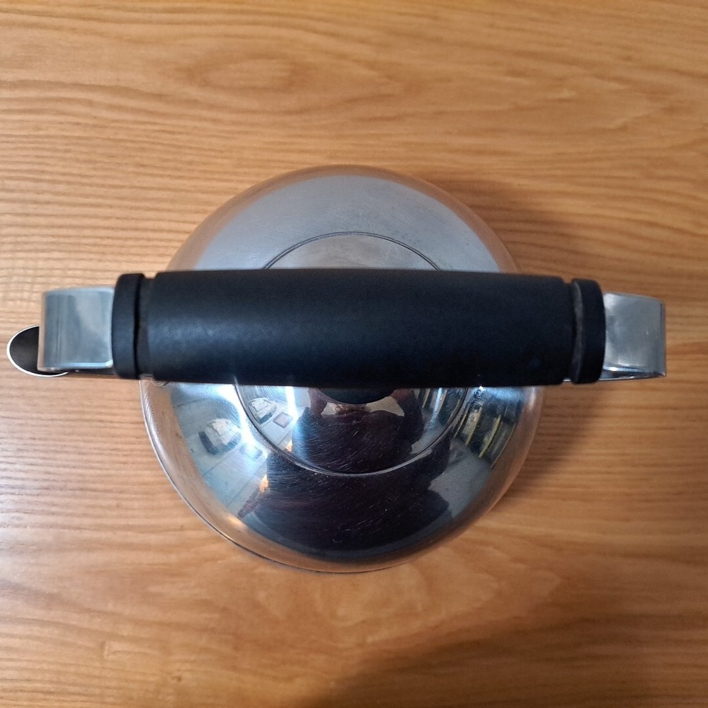 Farberware Stainless Steel Tea Kettle Silver 2 Quart Black Handles