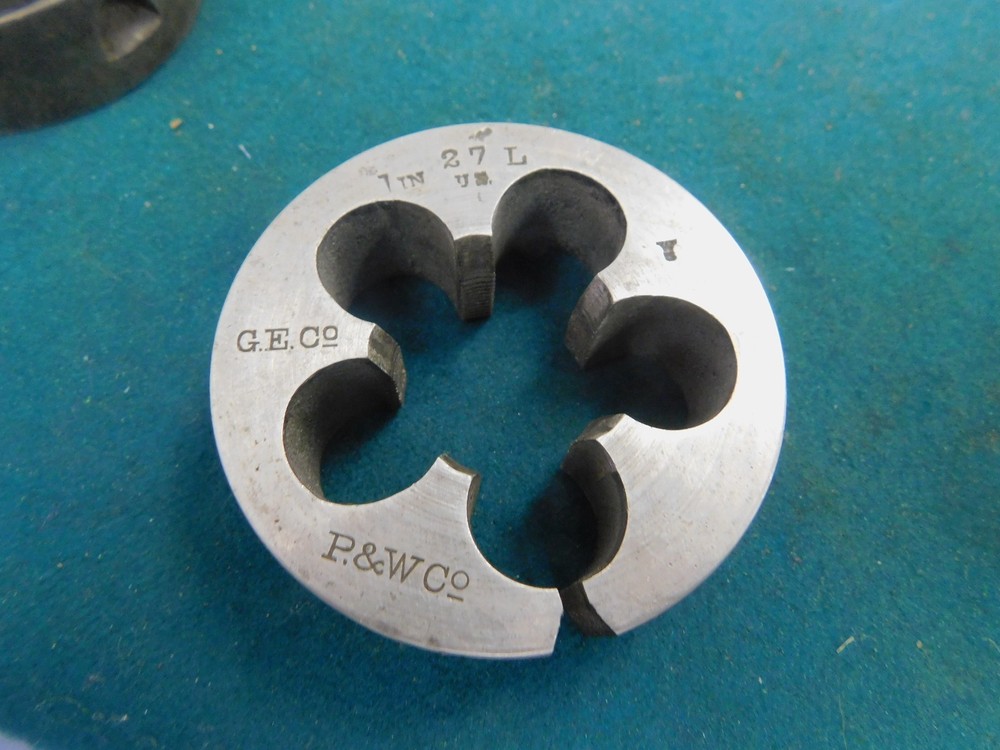 Pratt & Whitney USA 1.0"-27 Left Hand Adjustable Thread Die 2.5" OD