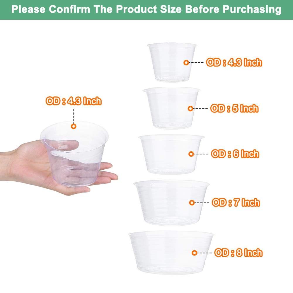 10 Pack Planter Coasters 6" Plant Coasters [Transparent]