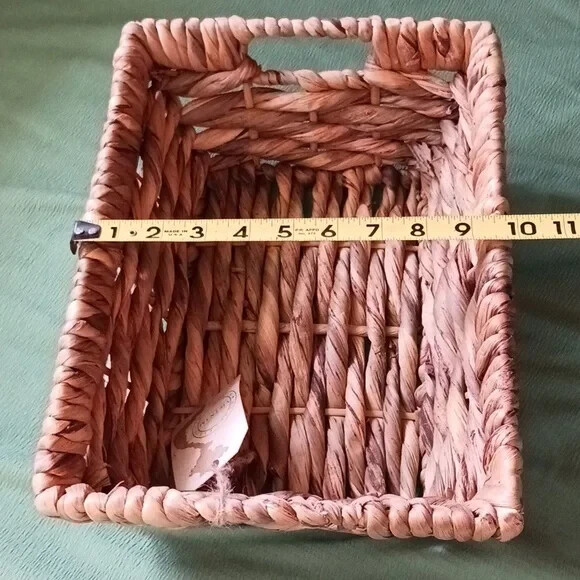 New Handcrafted in Vietnam rectangular Basket with Handles
