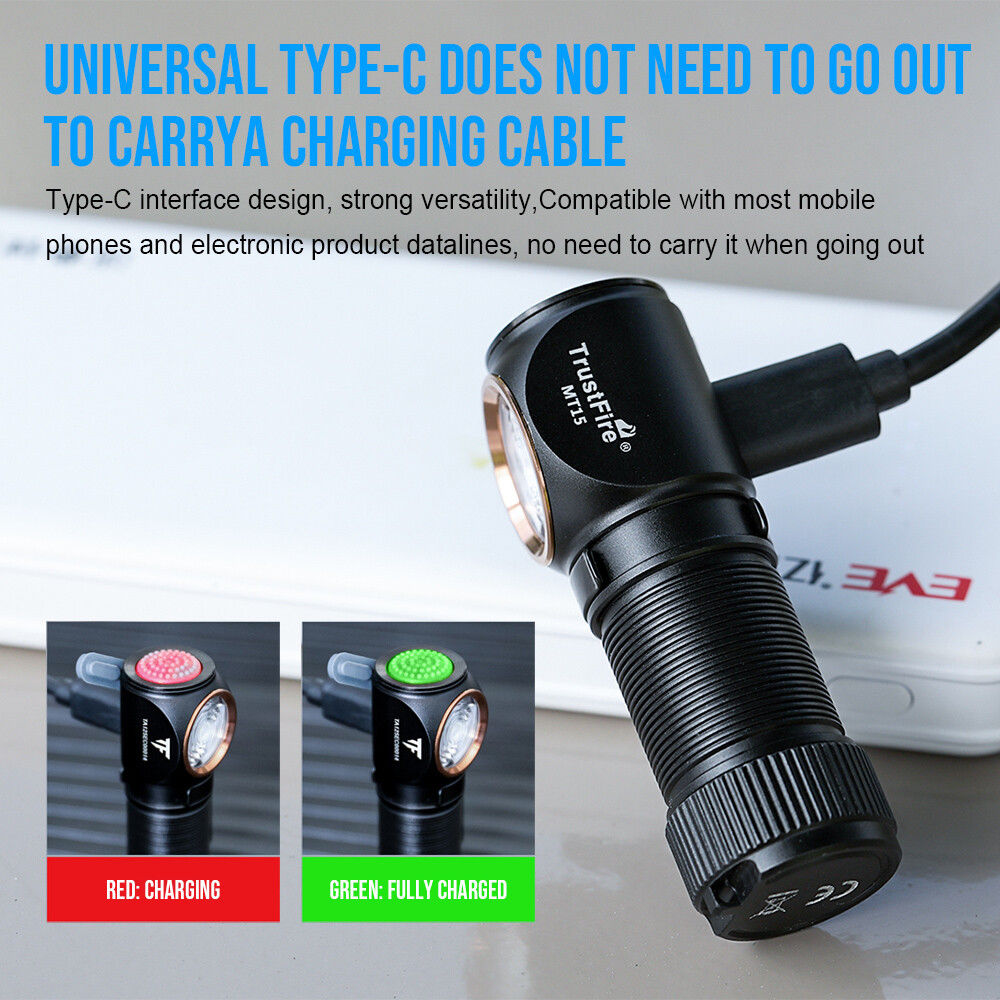 Trustfire 1000 LM Bright LED Flashlight EDC Rechargeable Work Light Waterproof