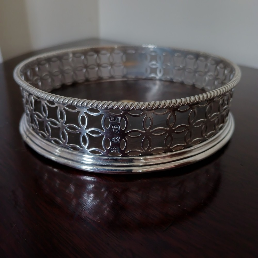 sterling silver wine bottle coaster
