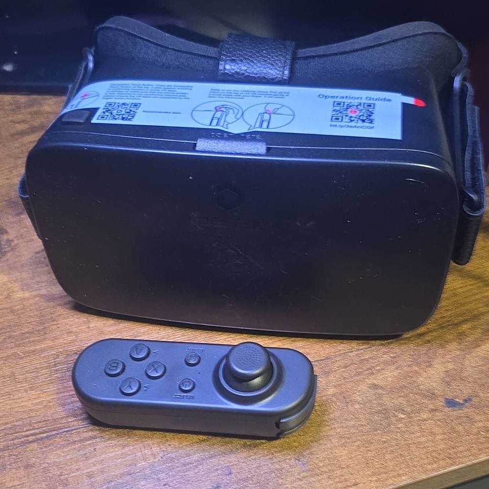 DESTEK VR Headset Black, Remote Controller & Conductive Touch Button (phone vr)