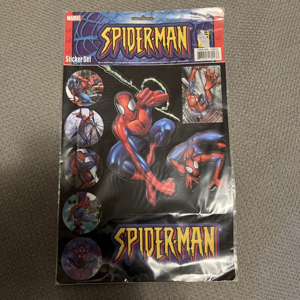 2003 Spider-Man sticker set. Marvel. 11x8.5”