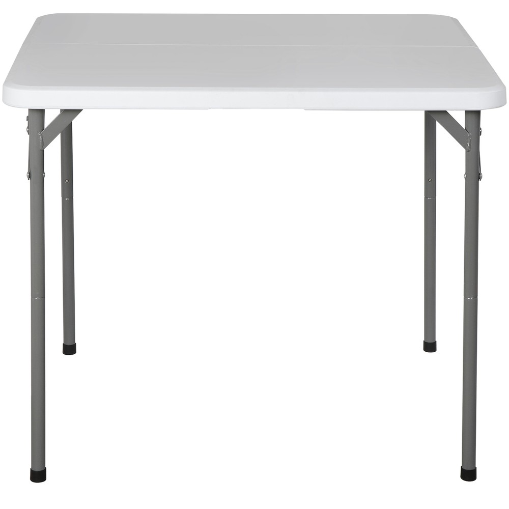 34" Fold in Half Square Table Portable Plastic Dining Card Table Foldable Home