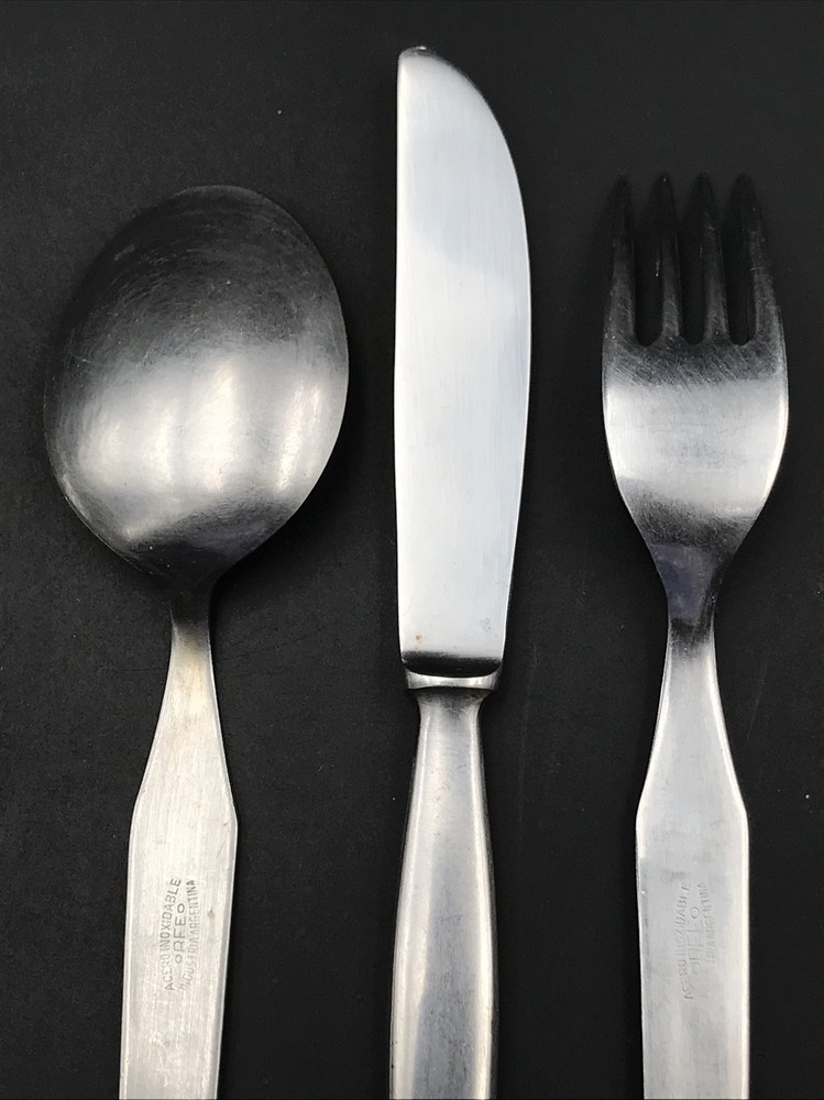 VTG Fix & Foxi Flatware Set Spoon Knife Fork ORFEO Argentina Lupini
