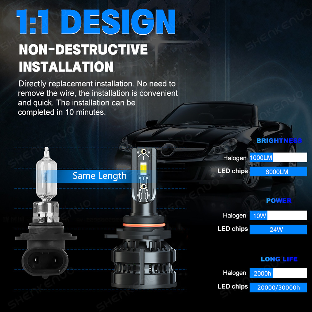 For 2014-2015 Dodge Durango 4PC 6500K LED Headlight Bulbs + Fog Lights Kit