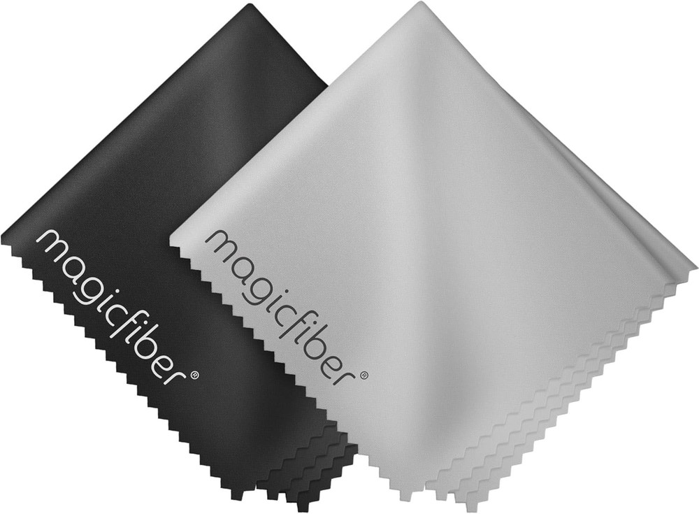 Lint-Free 2 Pack Microfiber Cloths for Eyeglasses, Screens & Delicate Surfaces