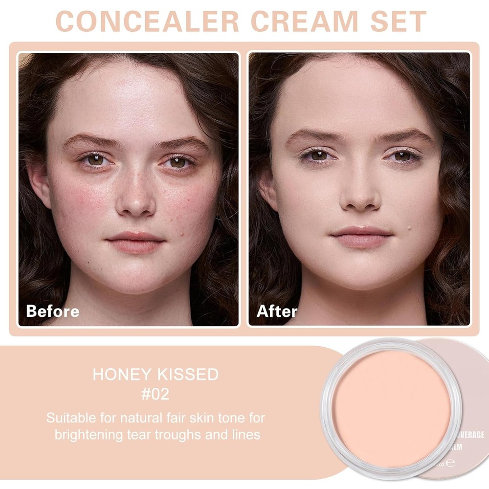Under Eye Concealer for Dark Circles,Pro Full Coverage Concealer Makeup,Long-las