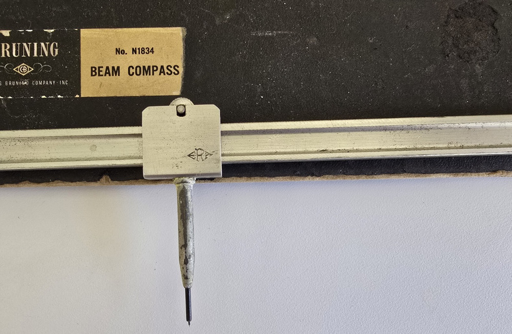 Bruning Beam Compass Antique w/ Original Box Great Drafting History!!