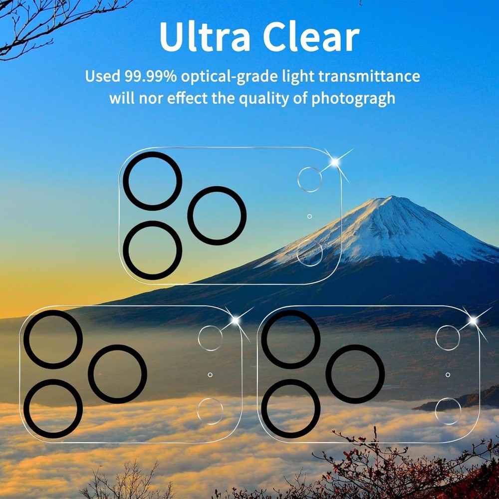 3 Pack Camera Lens Protector for iPhone 17 Pro 17 Max, Clear