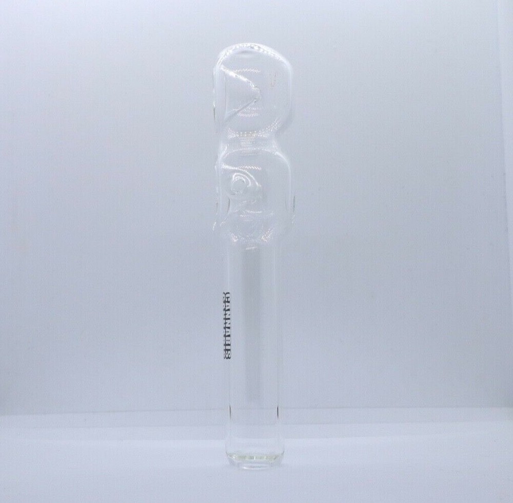 5" Double Bowl Clear Glass Spoon Pipe with Carb Hole