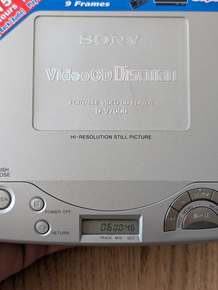 SONY D-V7000 Discman & VCD Portable Player, Tested & Working
