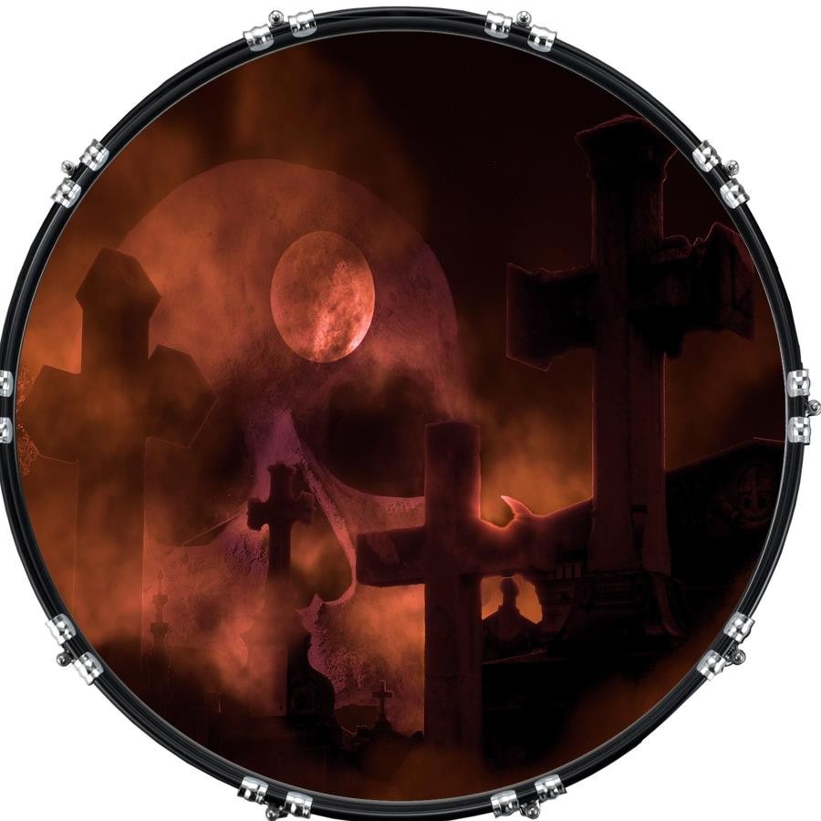 22" Custom Bass Kick Drum Front Head Graphic Graphical Abstract Crosses