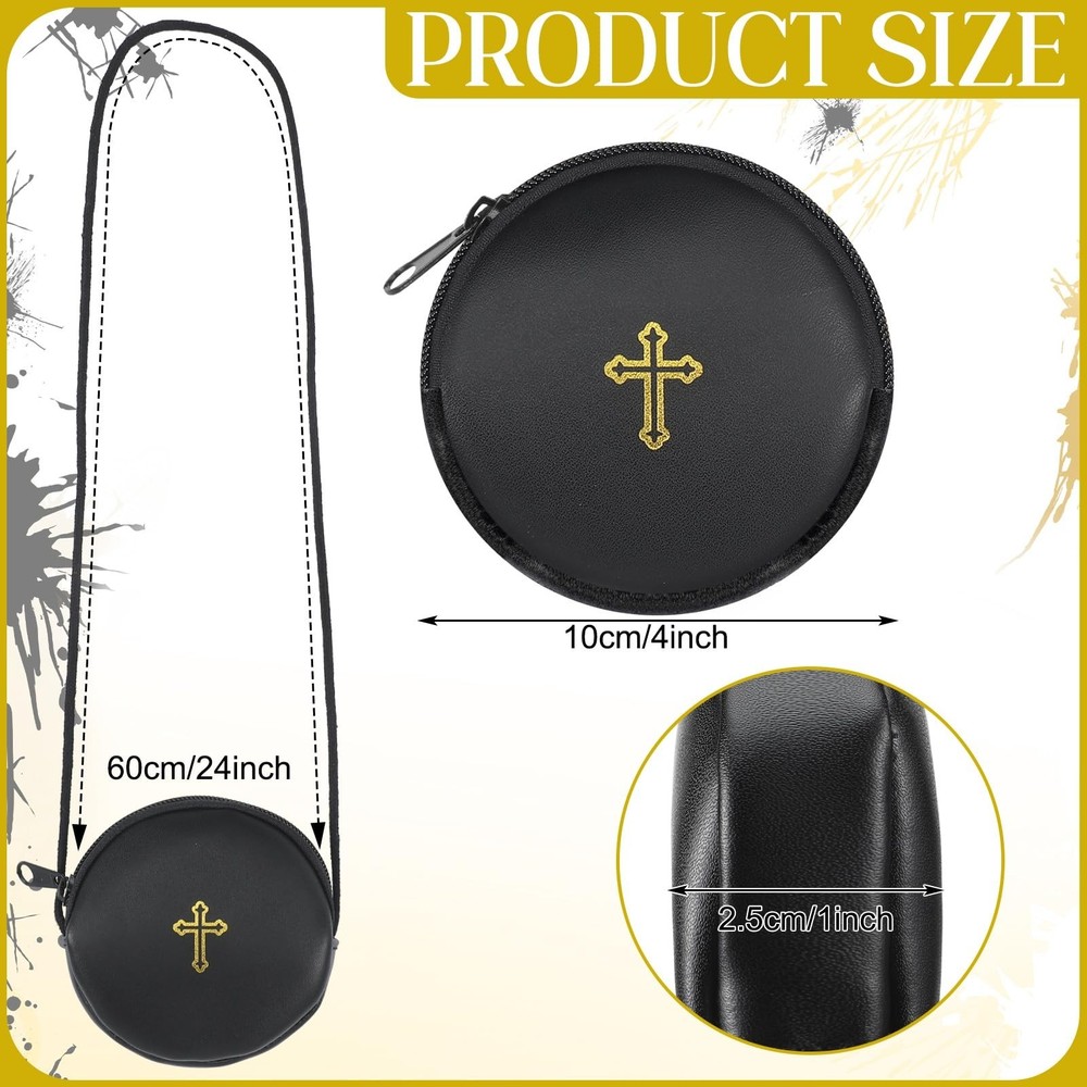 Leather Communion Burse for Pyx, Catholic Pyx Case with Strap for Communion H...