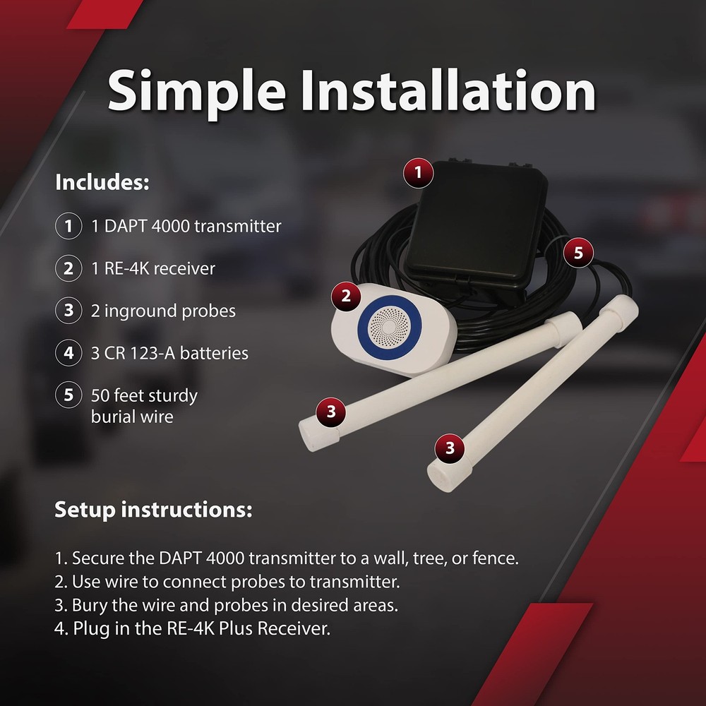 Driveway Alarm System -DUAL-4k Plus Bundle - DAPT-4000 White