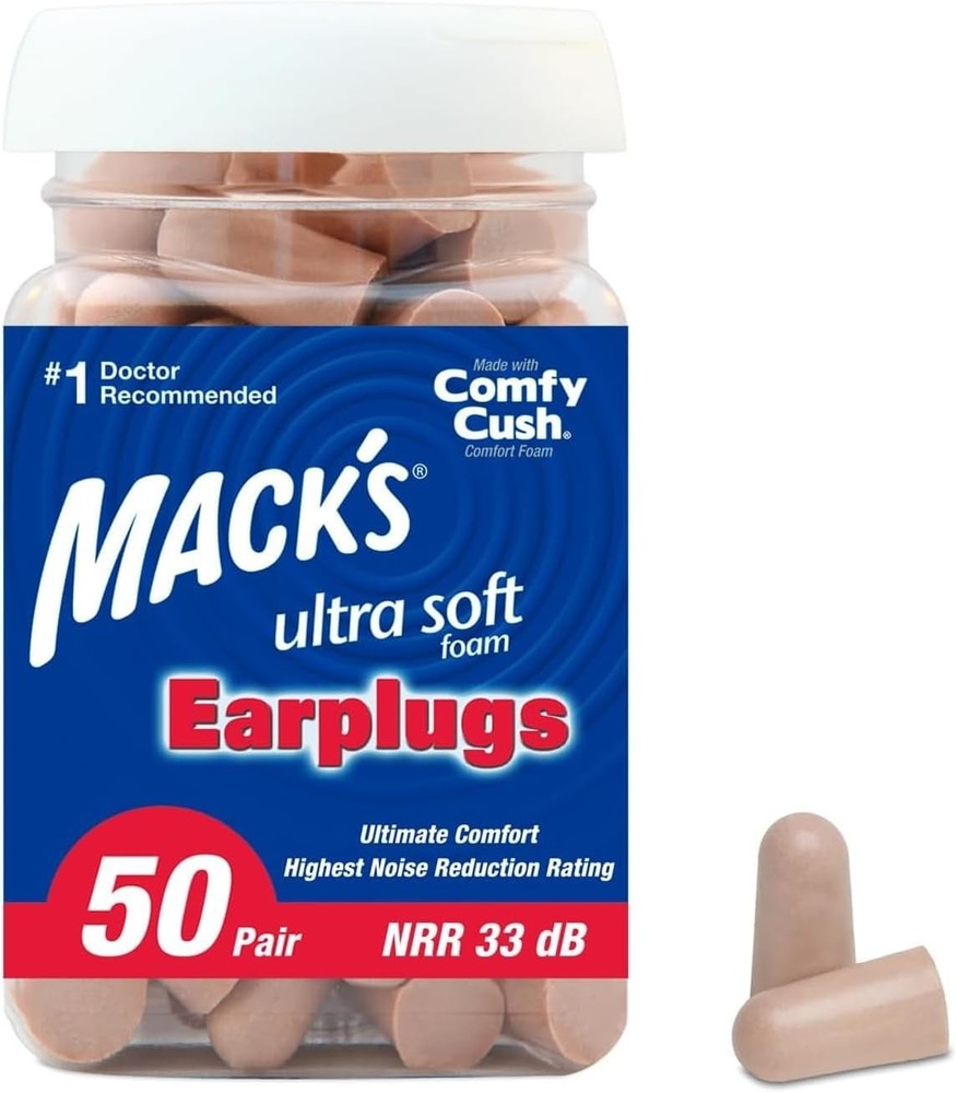 Mack'S Ultra Soft Foam Earplugs, 50 Pair - 33Db Highest NRR, Comfortable Ear Pl