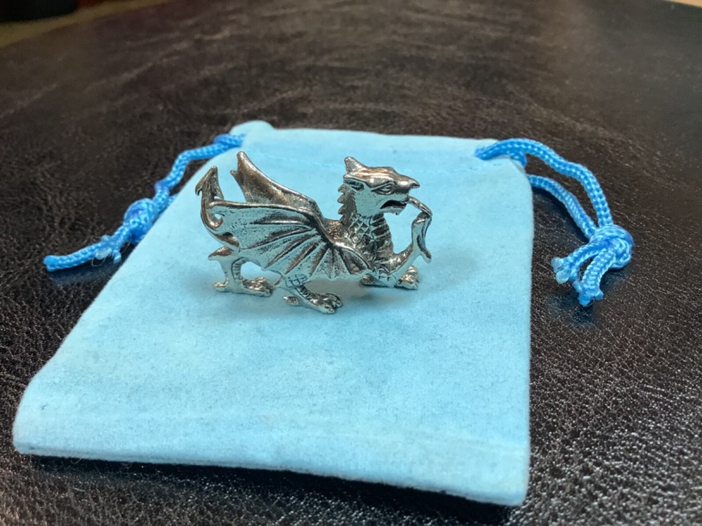 Welsh Dragon 3D Silver Pewter Mini Figure (W)
