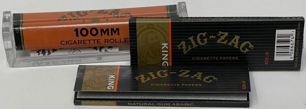 Zig Zag AUTHENTIC King Size Cigarette Roller With 2 Packs King Size Papers