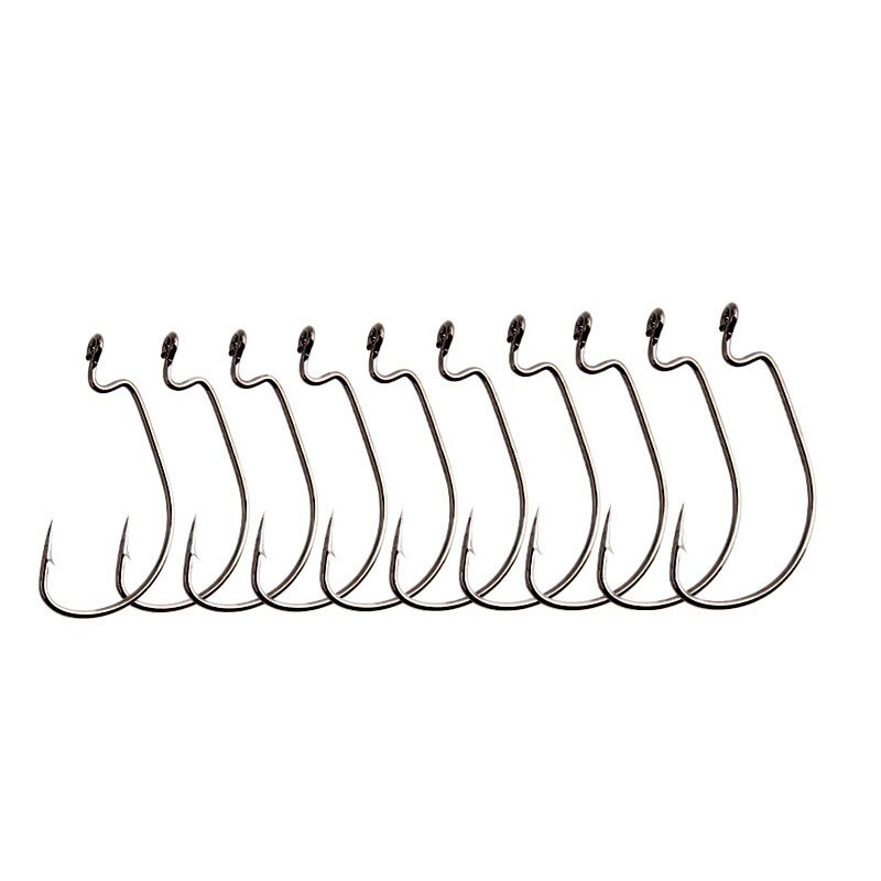 100pcs EWG Offset Worm Hooks offset shank hook offset for Soft Plastic Baits