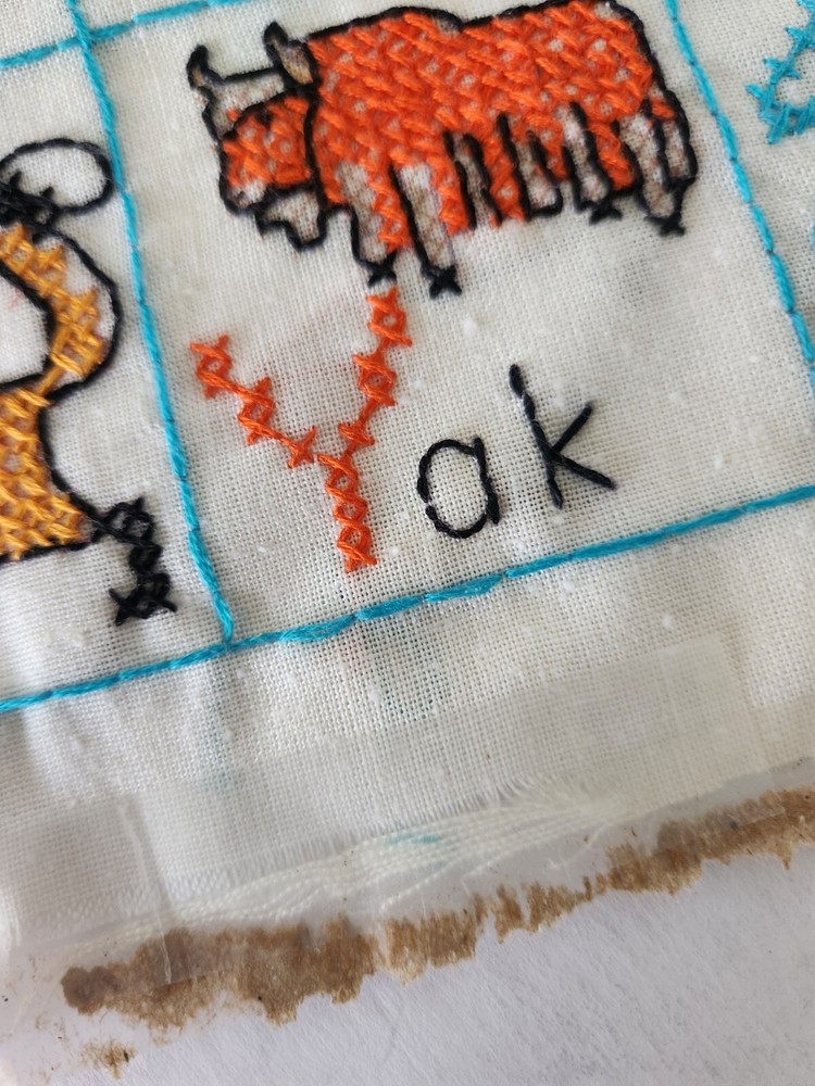 Animal ABCs Handmade Crosstitch Wall Hanging